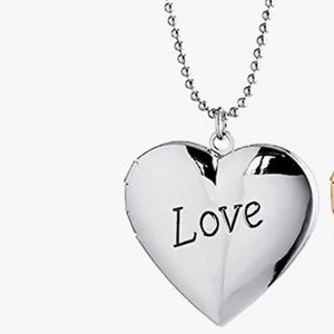 Silver Kebaner  Heart Locket Necklace  for Women